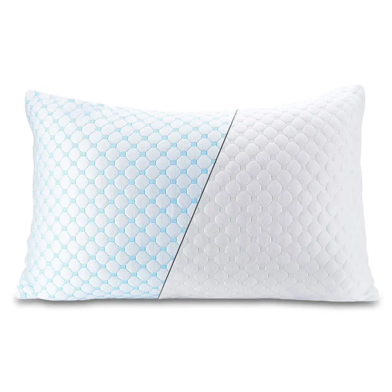 Bed Pillows for Sleeping Adjustable Shredded Foam Filling Cooling Pillow with Washable Removable Cover for Side  Queen Pillows