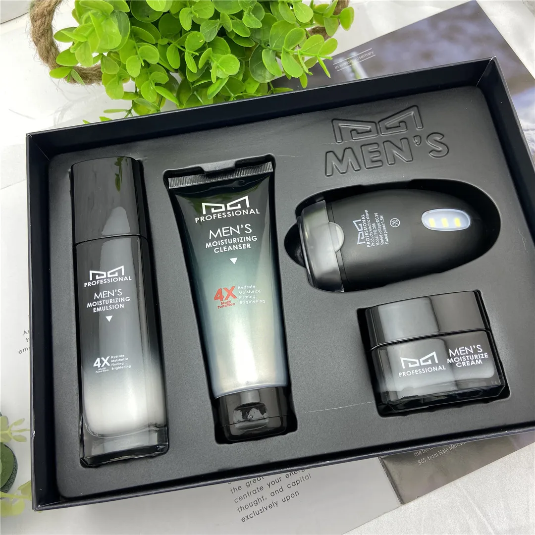 Лидер продаж мужской кожей, контроль жирности, уход за лицом шайба увлажняющий лосьон и бесплатная бритвы 4 шт Мужские средство для очищения кожи мужские комплект по уходу за ногами