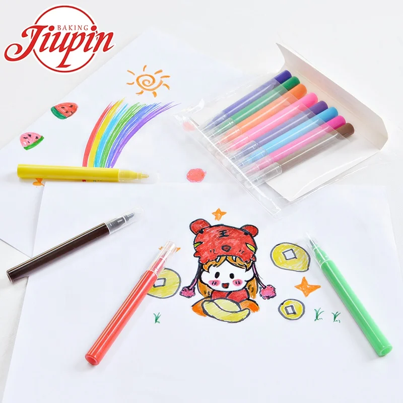 Edible pigment marker food coloring pen edible food pen set edible ink black icing pen cupcakes cookies cakes