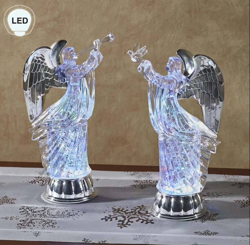 
Battery oprated table praying stained glass angel figure 