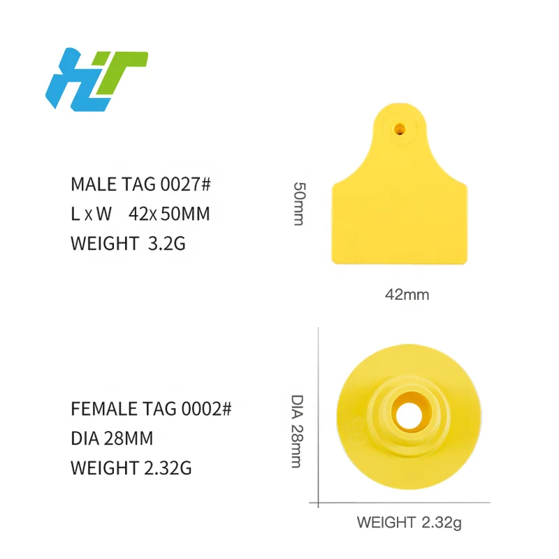 CH0027+CH0002 Large Plastic Livestock Ear Tags for Sheep Cattle Calf Hog with Number