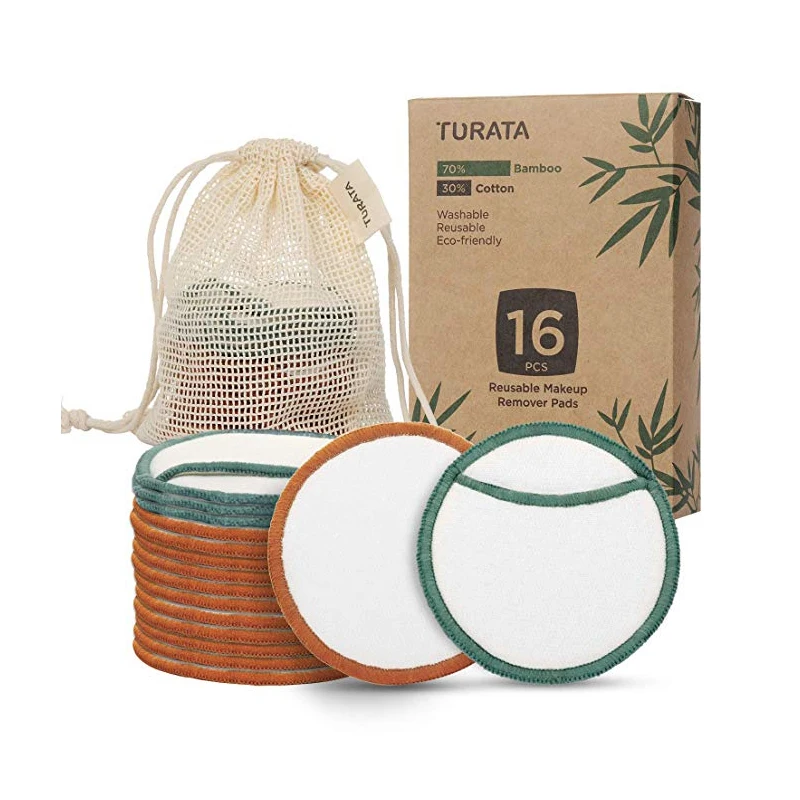 Оптовая продажа многоразовые индивидуальные моющиеся бамбуковые хлопковые круглые накладки для снятия макияжа