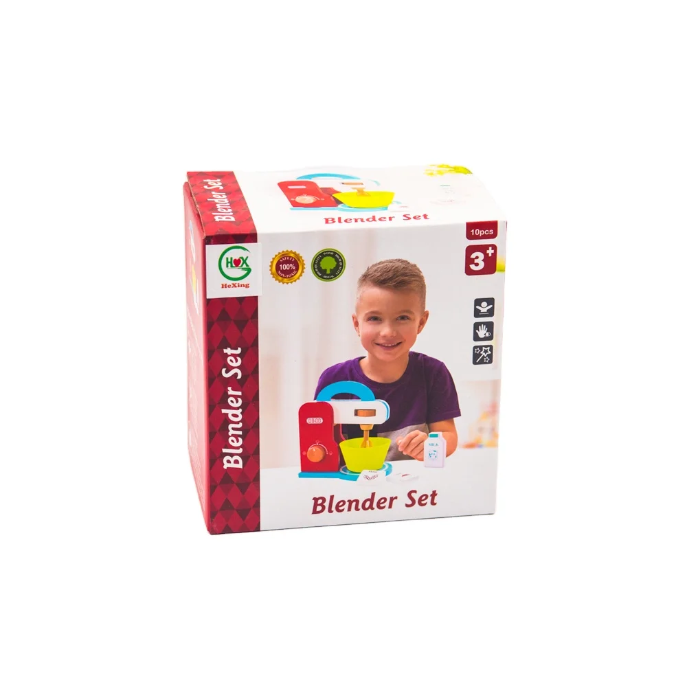 Kitchen Educational Pretend Play Simulation Wooden Mixer Working Blender Pizza Bread Coffee Machine Toys