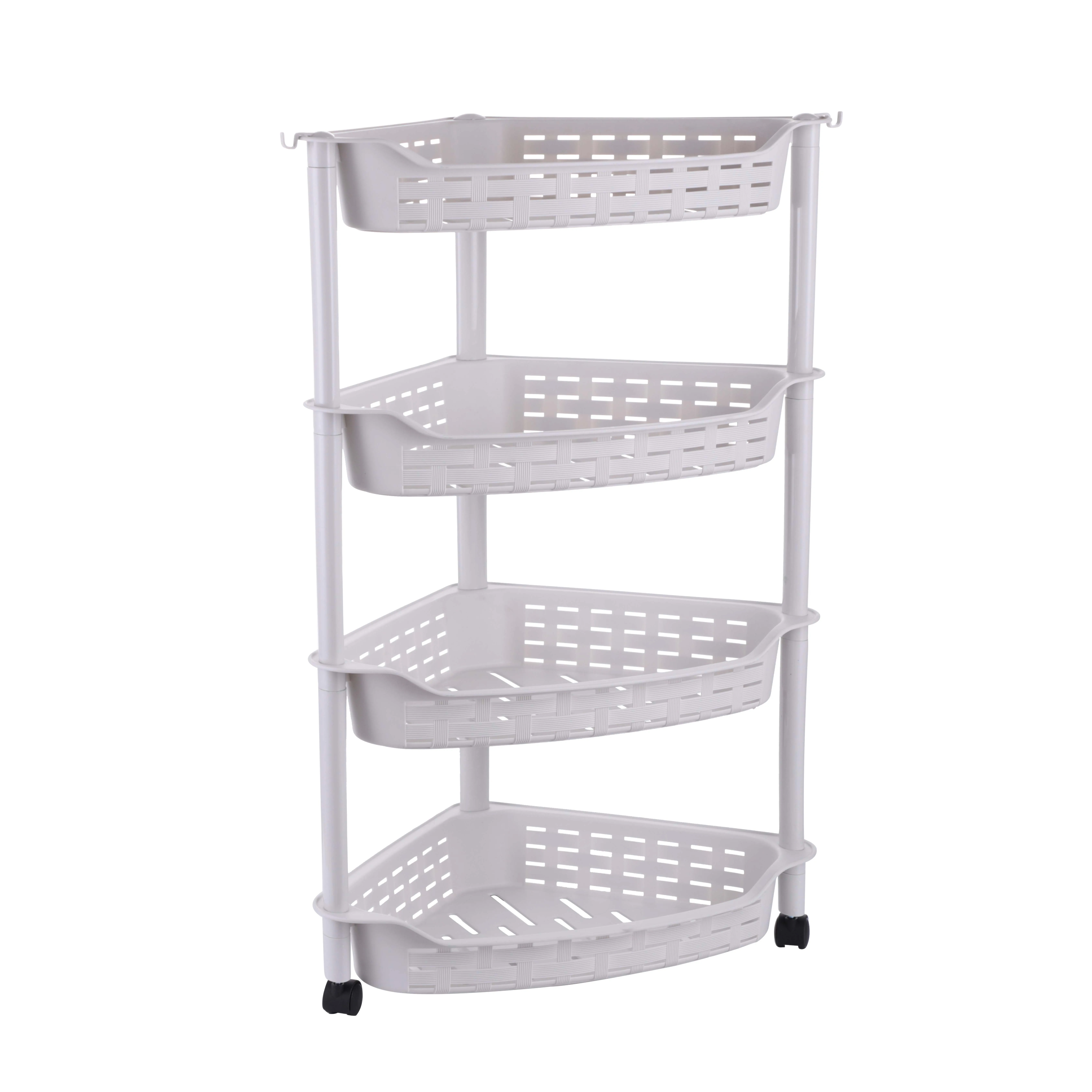 
household plastic rack rattan shape plastic shelf bedroom storage rack 