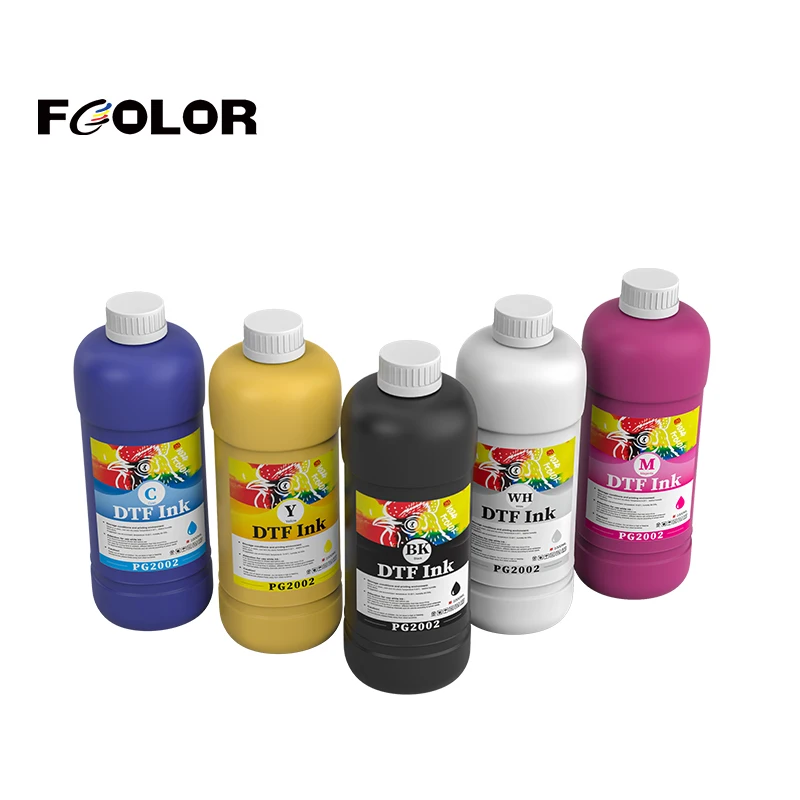 Пигментные чернила Fcolor DTF подходящие для модифицированного принтера L1800 с белыми чернилами печатная пленка и пудра
