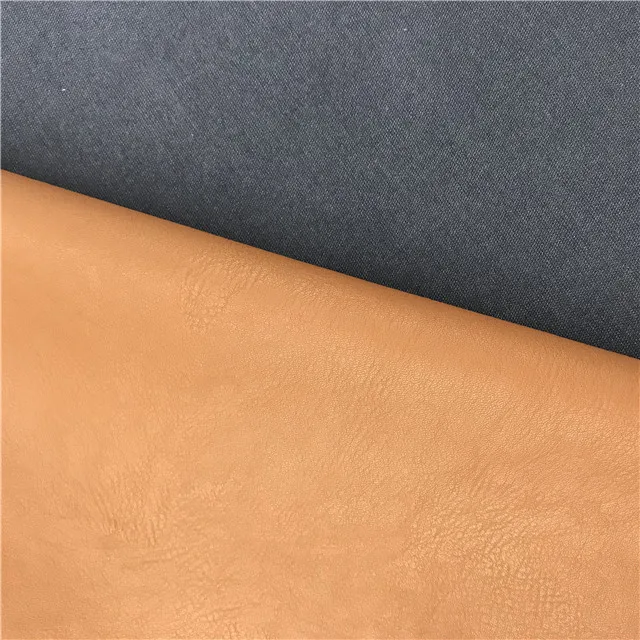 Fashion durable woven backing pu material synthetic artificial leather material