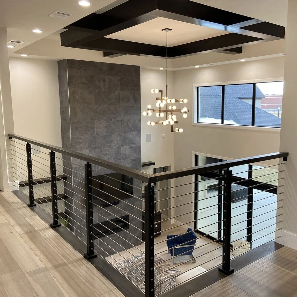 EKOO Factory Direct Sale Easy To Install Stainless Wire Top Mounted Cable Railing Stair Balustrade