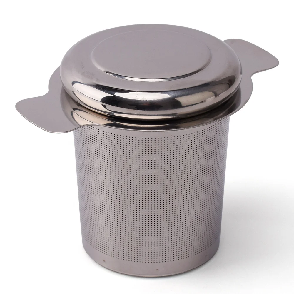 Small Holes Tea Infuser Basket Stainless Steel Tea Diffuser For Loose Tea with Lid