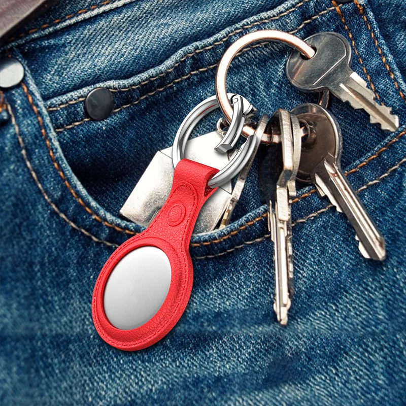 Factory Custom leather AirTag case protective cover wholesale suitable for aviation label holder TPU aviation label box GPS anti