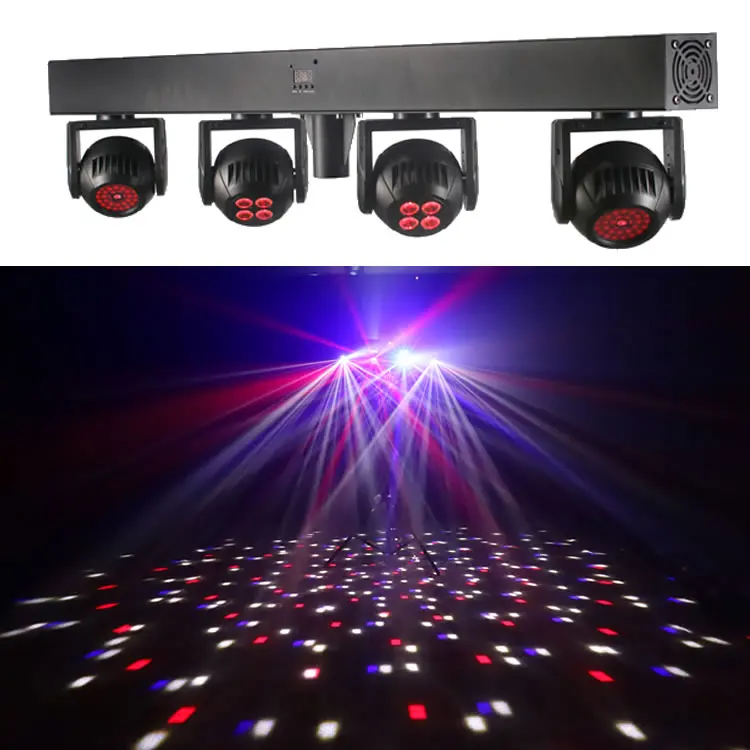 Professional  DJ Green Laser 4 Moving Head Beam Wash Ball RGBW LED  Light Bar