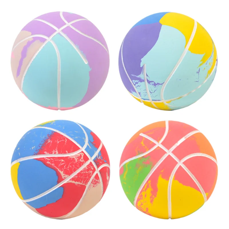 Customized Logo Print 6cm inflatable Rubber High Bounce Sport Toy For Kids Children Soft Basketball Anti Stress Ball