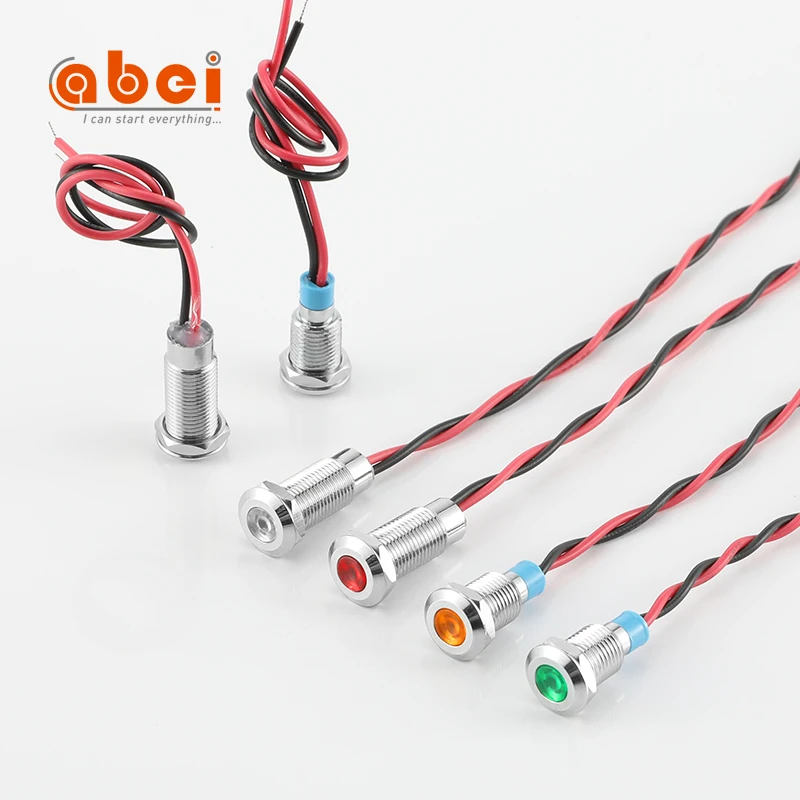 signal light 12 volt led RG 3V 6V 12V 8mm metal indicator lamp