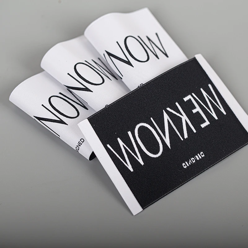 OEKO-TEX high density woven label end folded clothing label for t-shirt