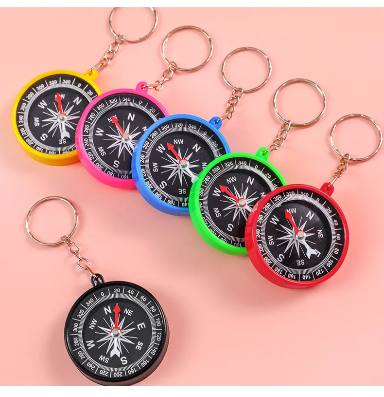 Mini Keychain Compass Outdoor Promotional Bulk Kid Toys Compass School compass