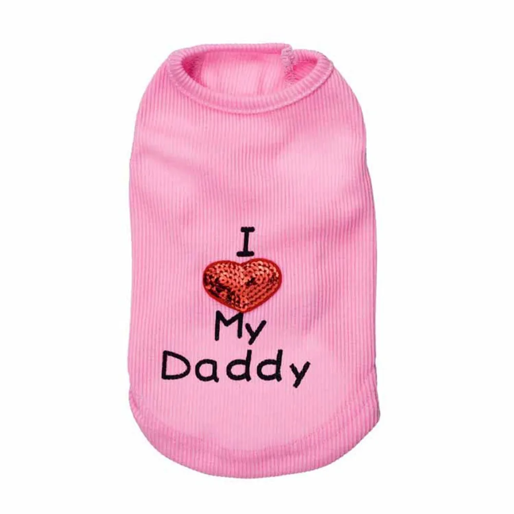 bitches love me love mommy love daddy pet dog vest polyester sleeveless pet products dog apparels