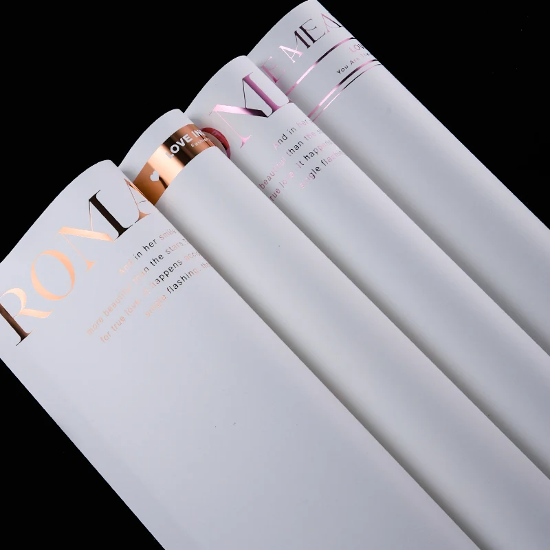 2023 High Quality Custom Wrapping Tissue Paper Packing foil wrapping paper flower with company logo stickers