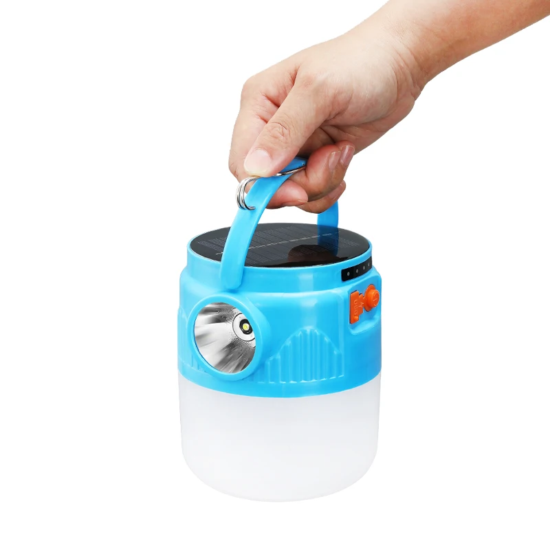 Multifunctional LED outdoor waterproof camping night market emergency light bulb, rechargeable solar light bulb