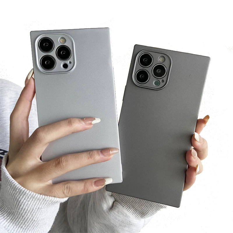 Amazon Hot Metal Style Soft TPU Square Lens Protective Phone Case for iPhone 13 12 11 Pro Max Shockproof Cover