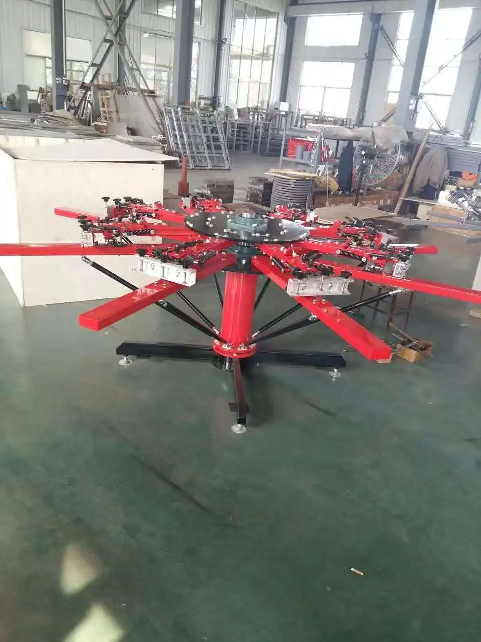 6 color 6 station rotary manual t shirt silk screen printer for sale