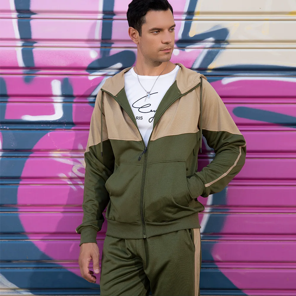 Custom Men Tracksuit Blank Tracksuit Wholesale Sport Fitness Hoodie and Jogger Apparel Printing & Embroidery & Other Embroidered