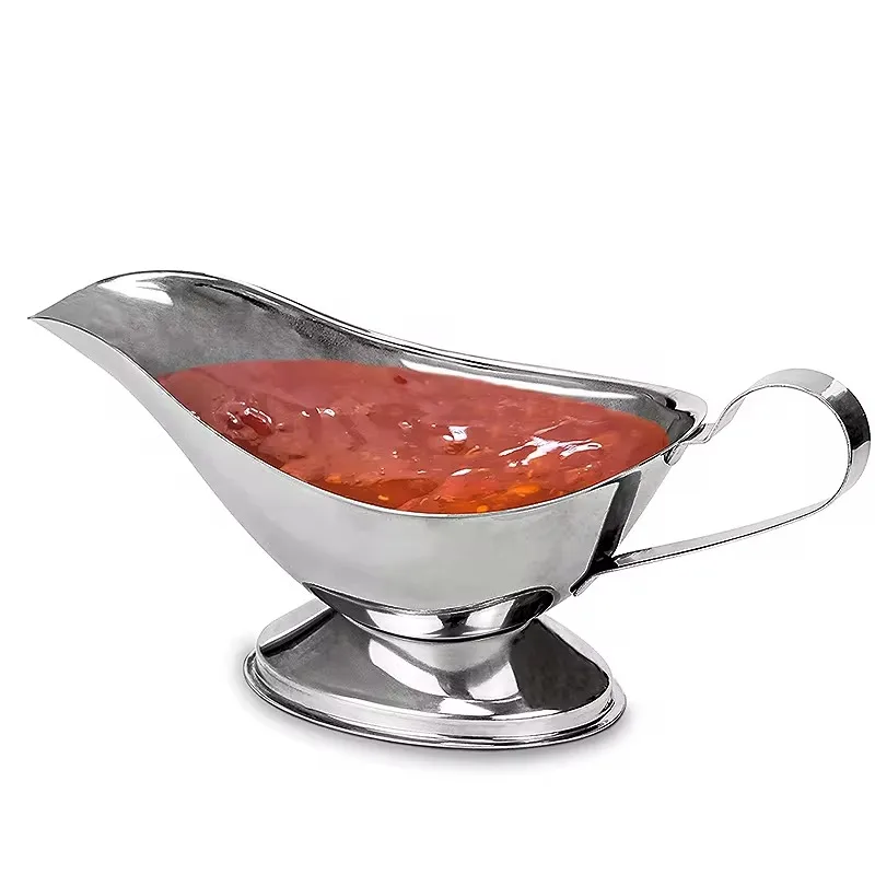 3/5/8/16 Oz. Wholesale Stainless Steel Gravy Boat Juice Bucket Dish Roasting Sauce Dish