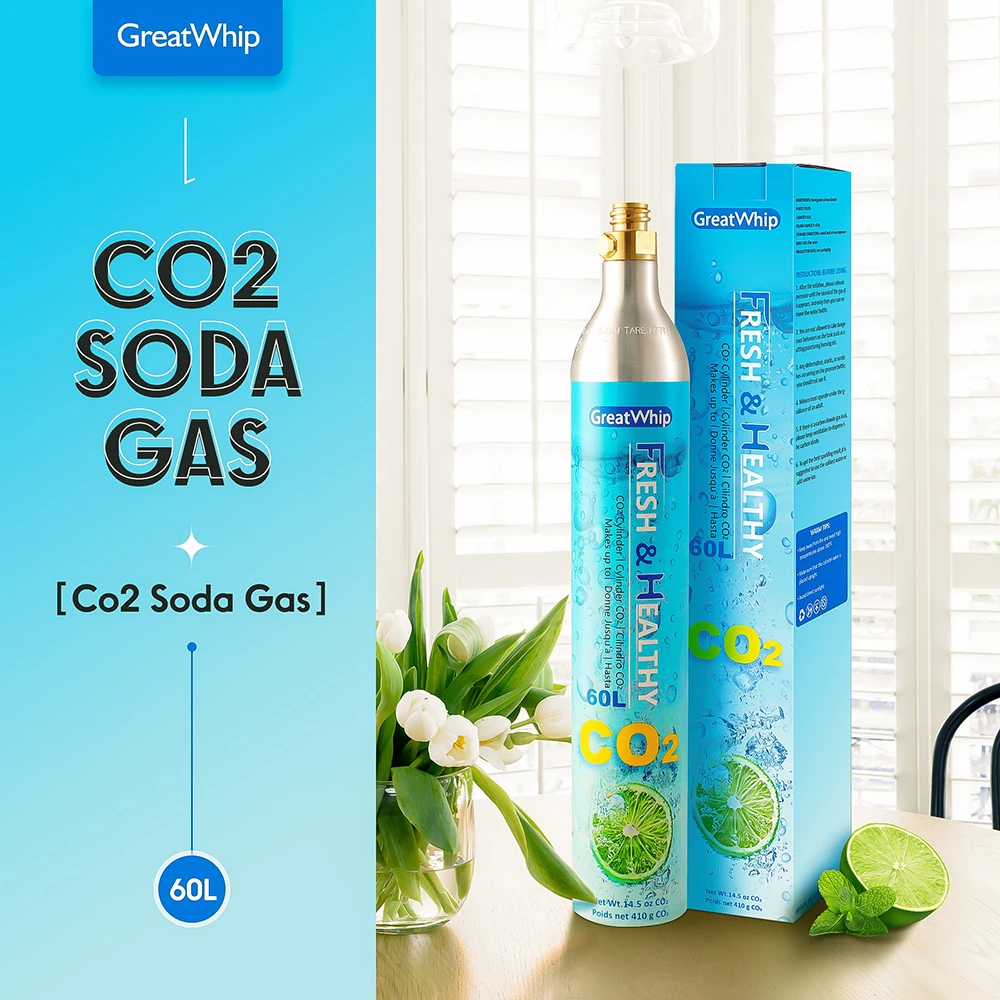 LesooWhip High Grade CO2 0.6L High Pressure Small Gas Co2 Aluminium Cylinder For Sparking Water Soda Maker