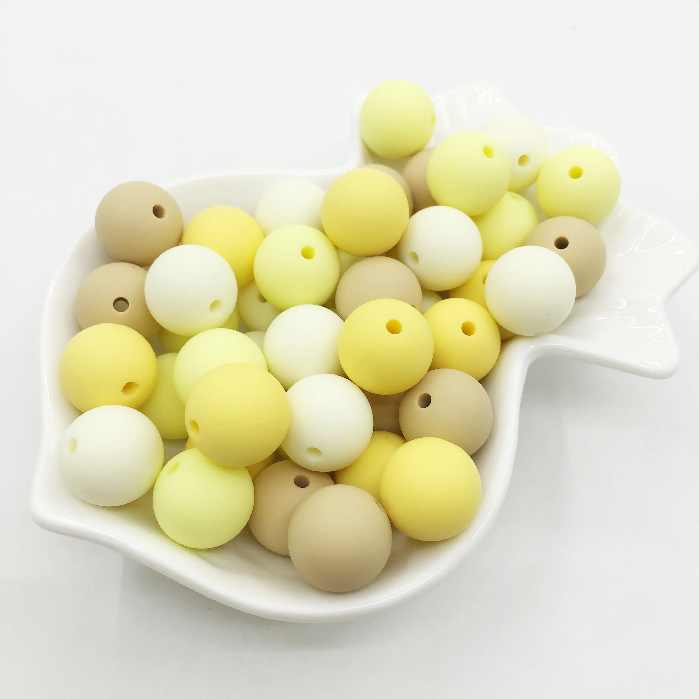 Mix color 100pcs Beads Nursing Ball Necklace Pink Series Soft Chewable Round Ball Pacifier Clip Baby Silicone Teether