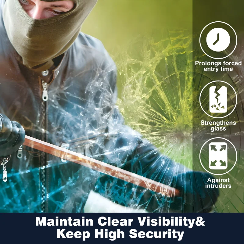 14Mil bulletproof shatterproof glass window film clear safety and security window film building glass film stickers proof window