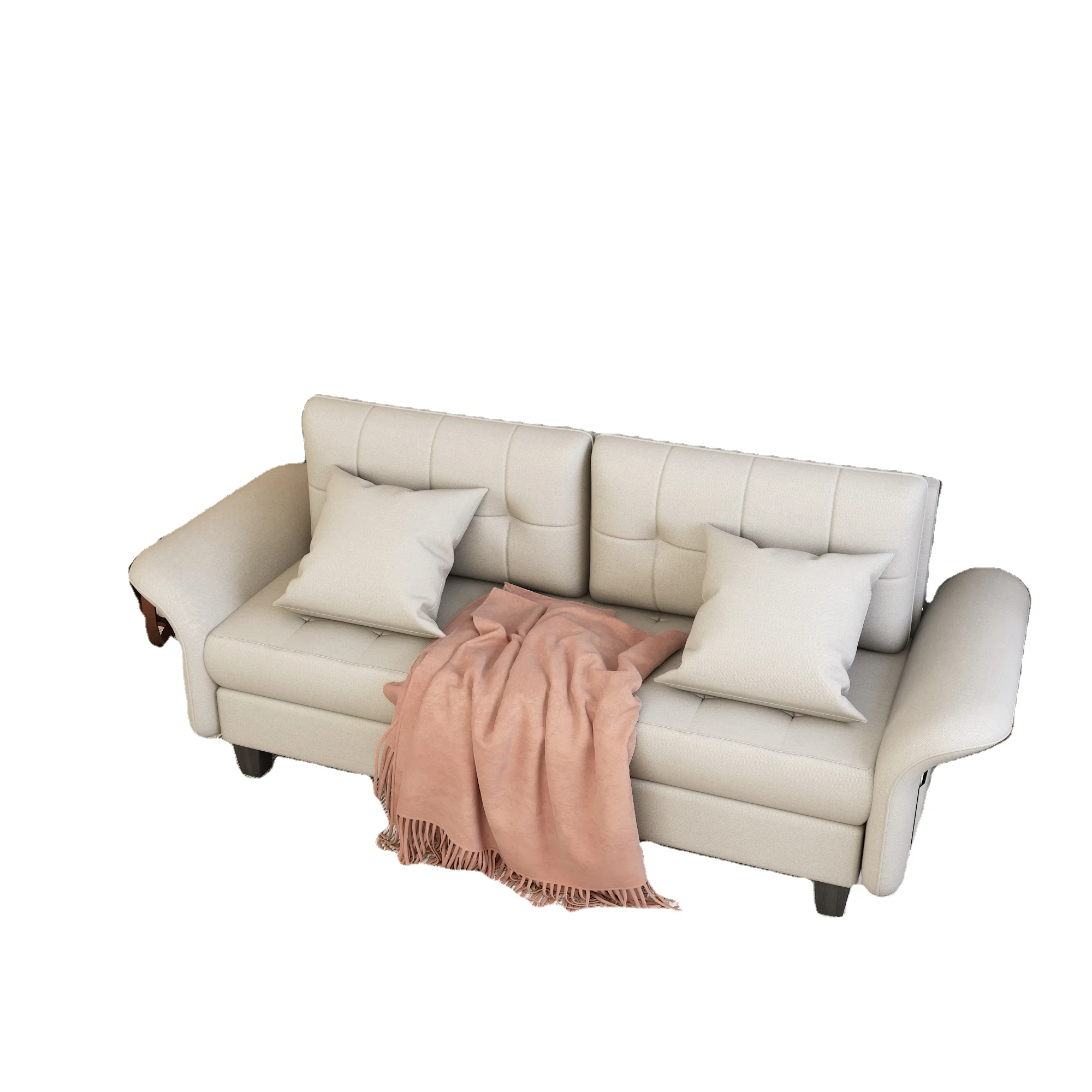 Futon Beige Couches  Luxury Modern the Backrest Can Be Reclined Modular 3 Seater  l Sofa l Chair  Living Room Furniture Indoor