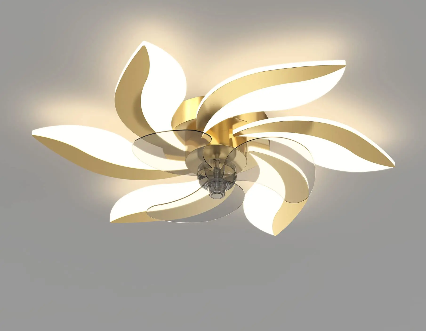 110 Volt Modern Design Decor Fan Lamp App Control Remote Control LED Smart Ceiling Fan Lamp Light for Household