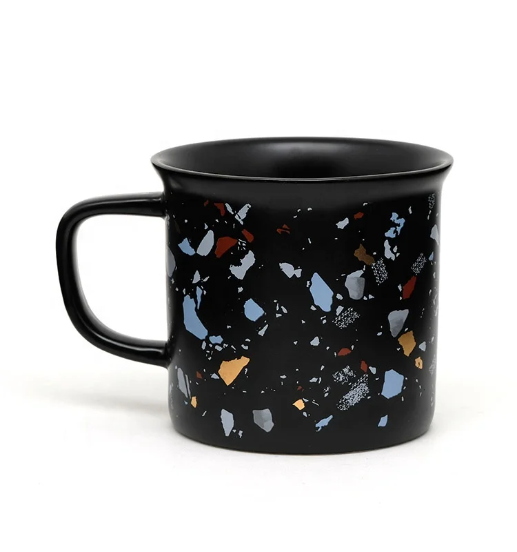 2020 new marble mosaic ceramic solid color mug with decal on glaze