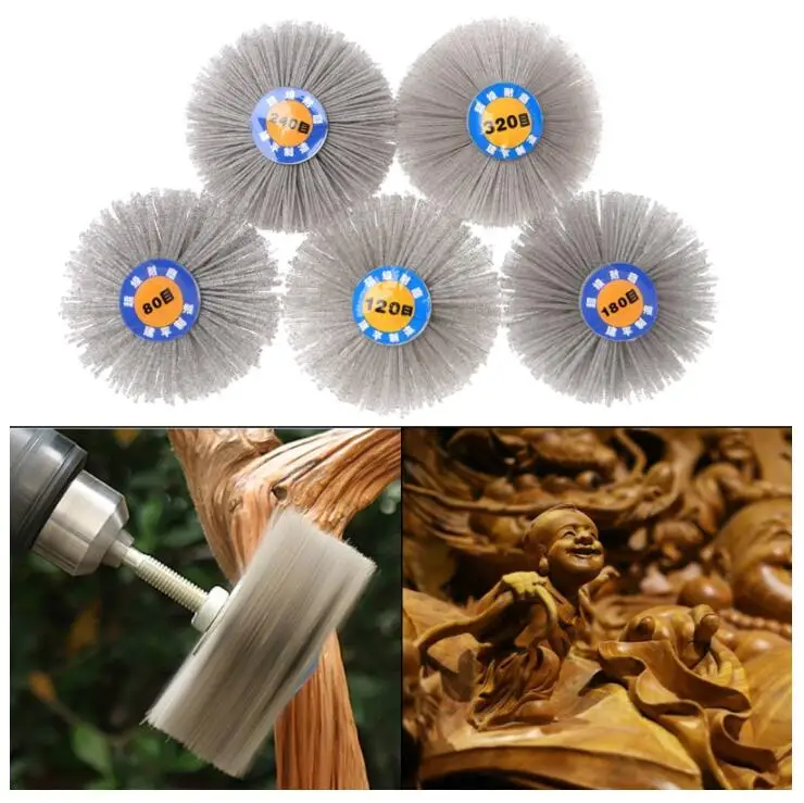 Hot Sale Deburring Abrasive Alumina Wire Brush Flower Head wood Polish Grind Buff Wheel Shank