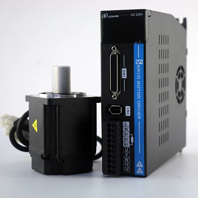 Lichuan cnc servos 40mm 100W 220V 0.6A 0.32N.m 3000RPM 17bit Absolute Value servo motor with driver kit 40M00330B +LC10P-100