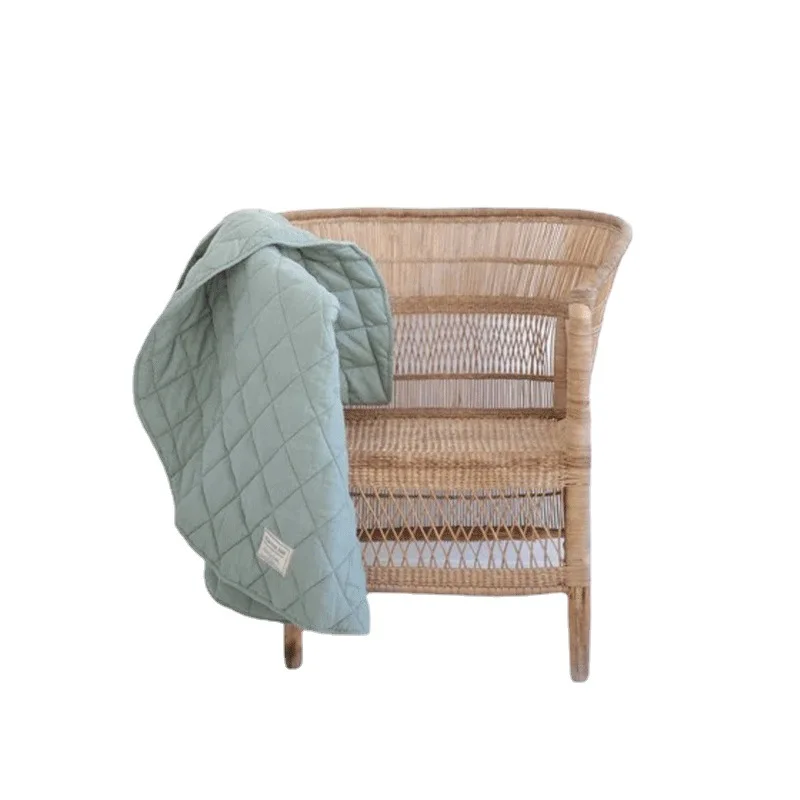 Comfort Portable Room Decor Diamond Quilted Infant Thicken Plain Rug Pad,Machine Washable Organic Cotton Round Rug Baby Play Mat