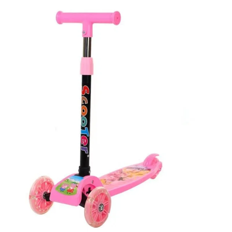 Foldable Adjustable Height Skateboard Kids 3 Wheel Kids Scooter For Kids With LED Light