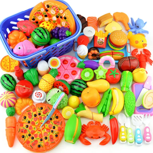 Wholesale Custom Safety Kid Home Mini Pretend Play Kitchen Fruit Toys Early Learning Educational Food Toys Cooking Set For Girls