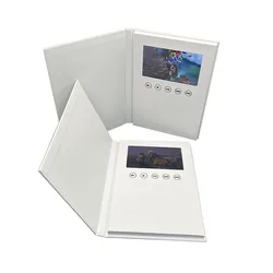 customized A5 Vertical plate 7 inch LCD video brochure card 10.1 inch hd ips tft white video brochure blank video book