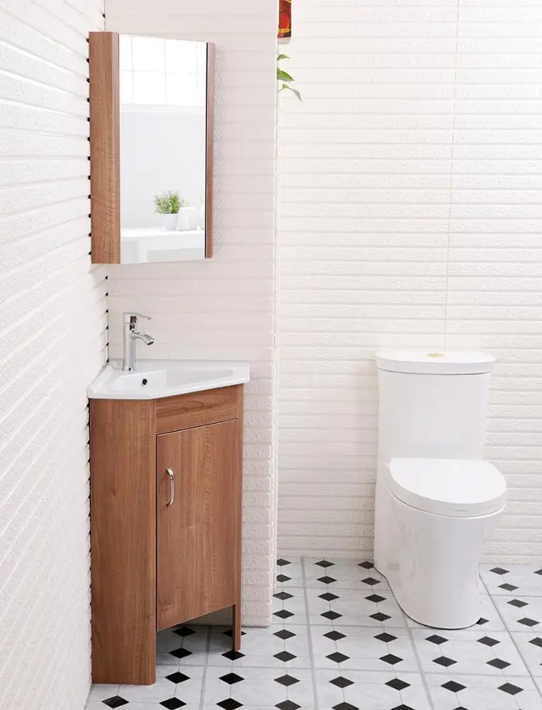 New Free Standing Pvc Corner Bathroom Cabinet with