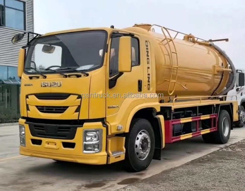 ISUZU GIGA vacuum suction(10cbm)&pressure washing(5cbm) truck 4X2 made in China for exported