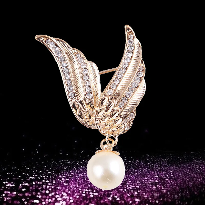 PUSHI hot selling pearl brooch accessories high end Swan rhinestones flower feminine broches fashion jewellery women brooch mix