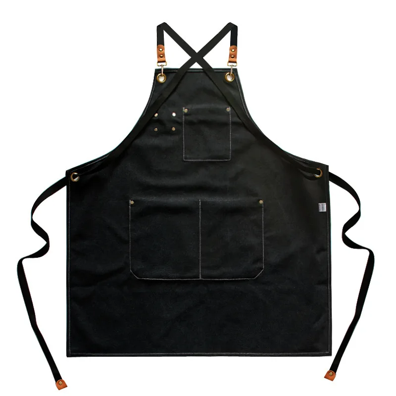 Custom Logo Adjustable Cotton Sleeveless Kitchen Apron for Cleaning for Restaurant Bakery Hairdresser Denim Kitchen Use