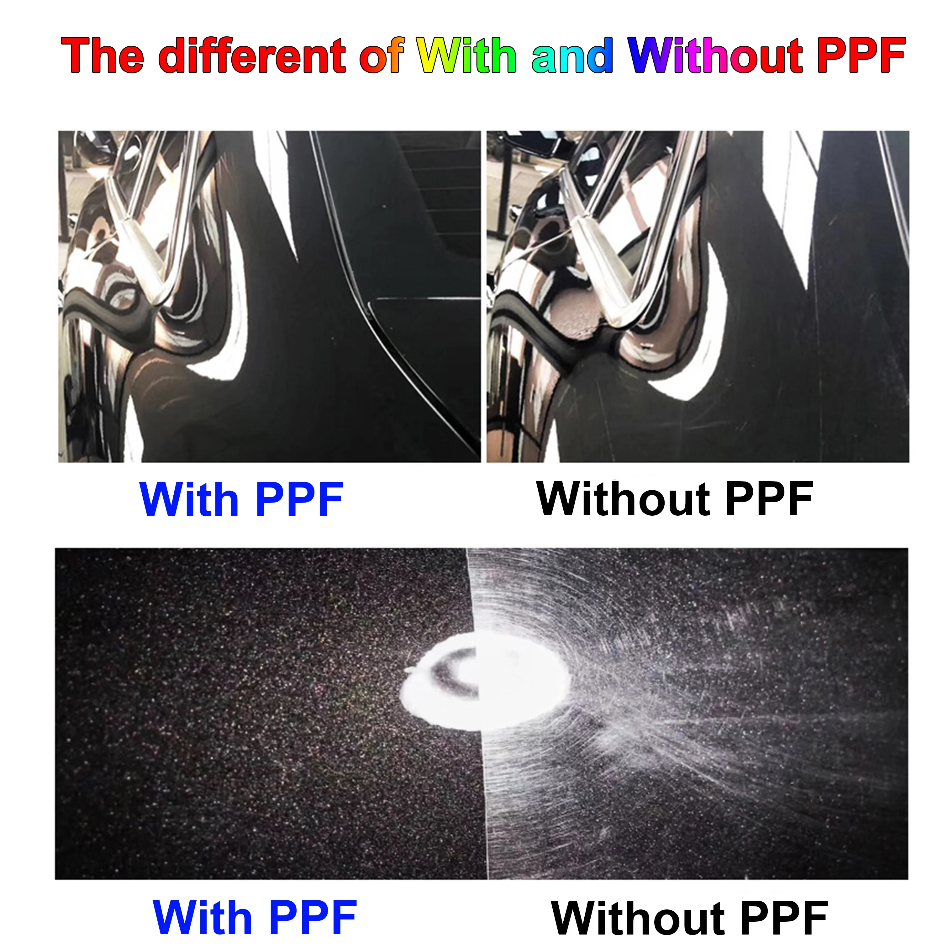 1.52*15m TPH / PU/ PVC PPF Black Matt car body stickers imported glue Car wrap Hot healing paint protection film Cam filmi