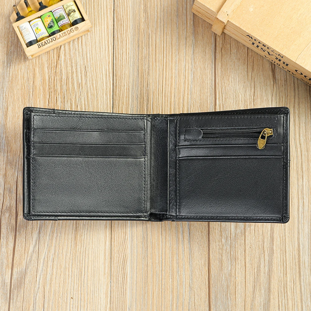 MARRANT Men Bifold Slim Wallets Card Holder Zipper Coin Purse billeteras para hombre Wallet Chain Men Genuine Leather Wallet
