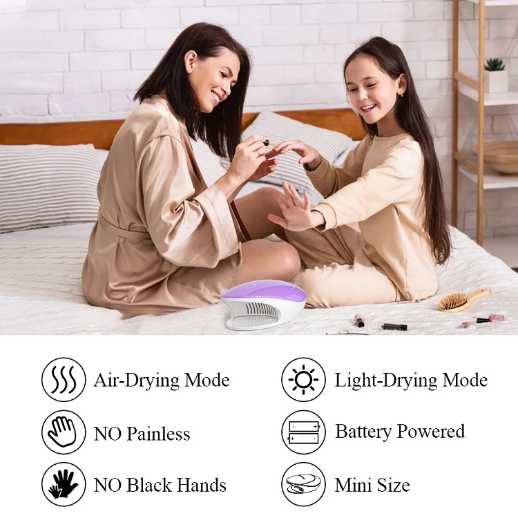 TOUCHBeauty new arrival nail polish cure UV lamp set UV nail gel dryer power battery mini size