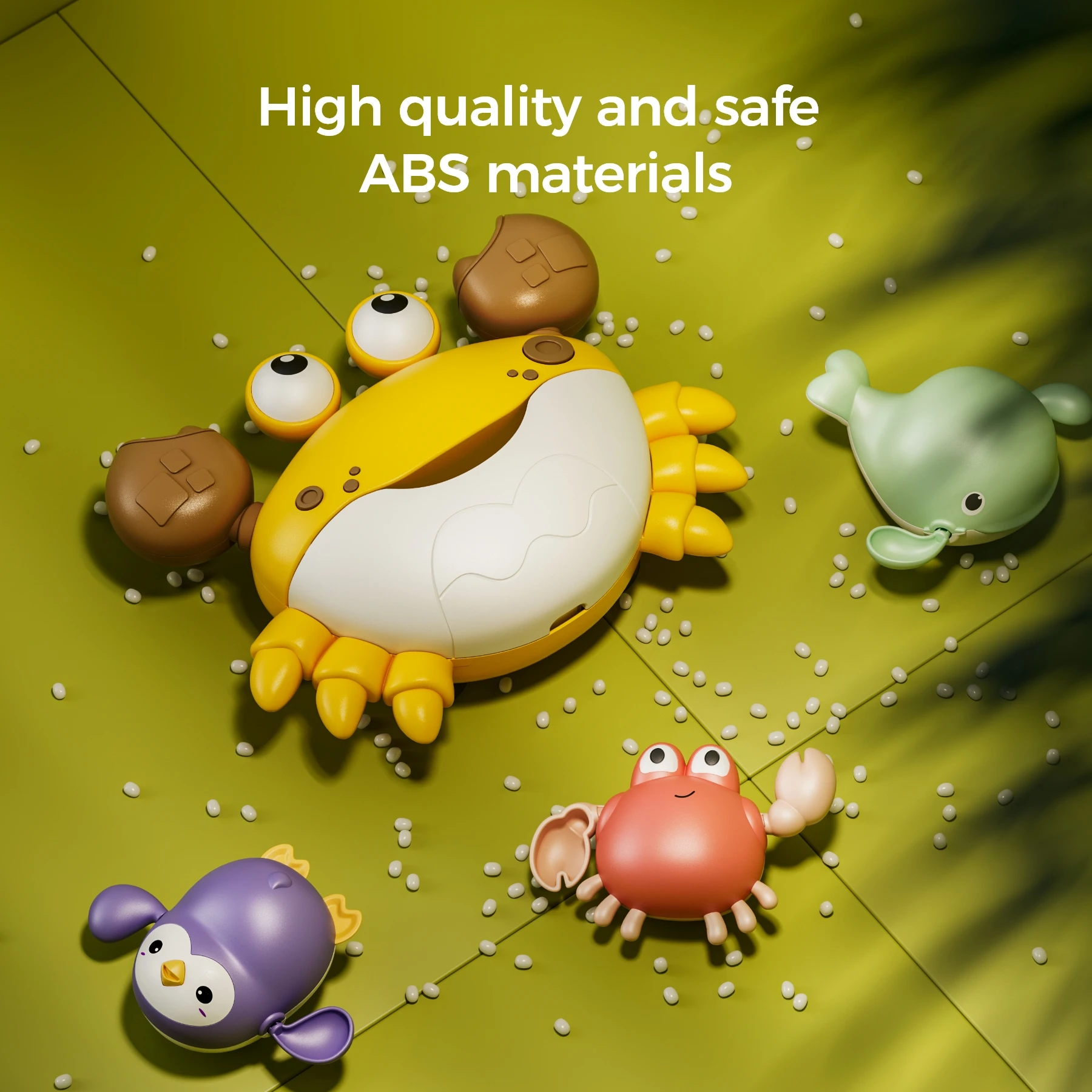 Tumama Kids Electric Music Bath Spit Bubble Machine With 3pcs Animal Swimming Toys Bubbling Maker Baby Crab Bubble Bath Toy