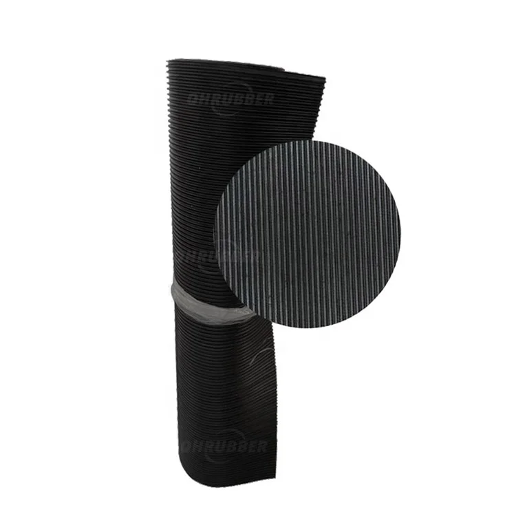 Indoor Outdoor Industrial Fine Ribbed Anti Slip Anti Fatigue Floor Rubber Mat