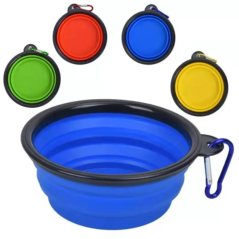 INS Best Seller Size Small Water Folding Portable Travel Foldable Silicone Collapsible Food Pet Dog Bowl For Dog