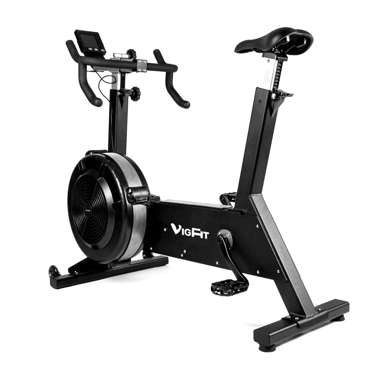 Bike Air Resistance Bicycle for Cardio Training with Flywheel, Adjustable Resistance&Seat Cushion and LCD Display