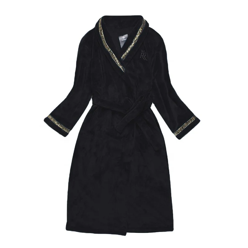 New Design Winter Extra Long Warm Bathrobe, Thick Hooded Bathrobe Women Long Sleeve Men BathRobe