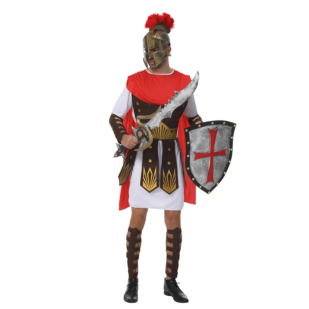 Carnival Party Masquerade Adult Boy Cosplay Caesars Crusader Ancient Roman Warrior Spartan Warrior Costume